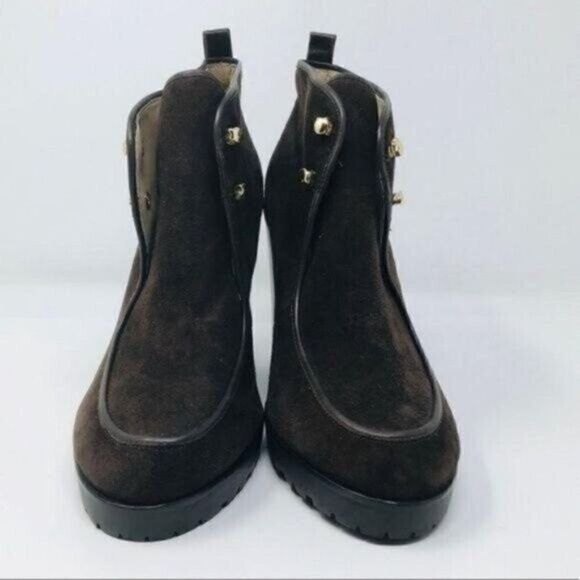 Michael Kors womans Brown suede wedged ankle boot 38 BoxM - Picture 3 of 5